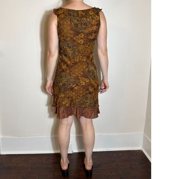 Muse 100% Silk Brown Fairy Mini Dress Size 10 - Picture 6 of 6